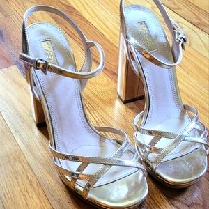 Gold strappy heels- Topshop
